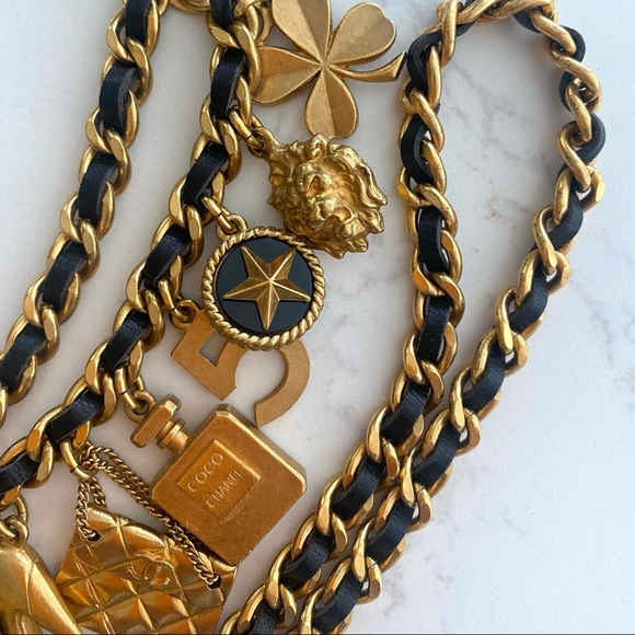 CHANEL Vintage Charm Leather Chain Belt Necklace - Picture 4 of 6